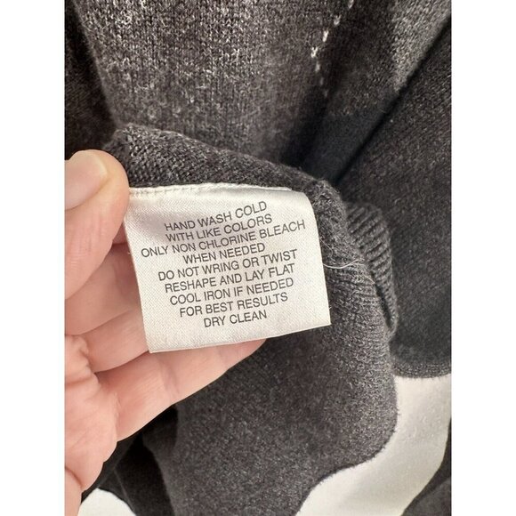 A & C Design Studio Men's Grey Pullover XL Cotton Argyle Preppy Grandpa Sweater - Picture 5 of 8